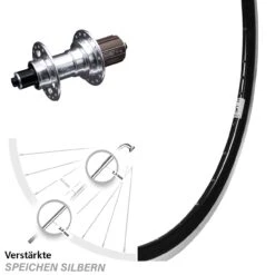 28 Zoll Hinterrad Ryde Dutch 19 Felgenbremse Nabe KX-T Silbern Eloxiert