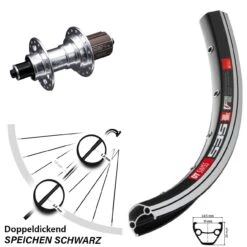 Dt-swiss Hinterrad 28 Zoll DT Swiss 535 Felgenbremse Silbern KX-T Hinterradnabe 6 Kugellager