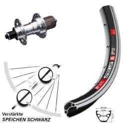 Dt-swiss DT Swiss 535 Felgenbremse Hinterrad 28 Zoll Mit Nabe KX-T 135 Mm Silbern