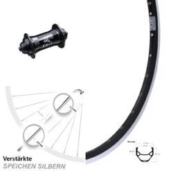 Ryde ZAC 421 Vorderrad 27,5 Zoll Mit KX-T Schwarz Nabe Für Felgenbremse