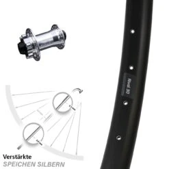 Vorderrad KX-E Nabe Silbern 15x100 Mm 6-loch Ryde Rival 30 Disc 27,5 Zoll Für Steckachse