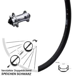 26 Zoll Vorderrad Ryde Andra 40 Disc Mit KX-E Nabe Silbern 5x100 Mm 6-loch