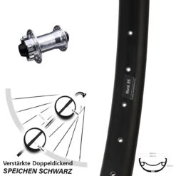 KX-E Nabe Silbern 15x100 Mm 6-loch Ryde Rival 35 Disc Vorderrad 27,5+ Zoll E-Bike