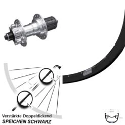 27,5 Zoll Ryde Rival 23 Hinterrad 5/135 Mm Verstärkt 6-loch KX-E Nabe Silbern