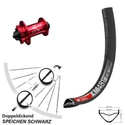 Dt-swiss 27,5 Zoll Vorderrad DT Swiss XM 481 Mit KX-M Nabe Rot-eloxiert 5x100 Mm Schnellspanner