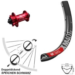 Dt-swiss Leichtes DT Swiss XM 401 Vorderrad 29 Zoll Mit KX-M Rot-eloxiert 5x100 Mm