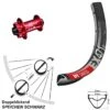Dt-swiss 27,5 Zoll Vorderrad KX-M Nabe Rot-eloxiert 15x100 Mm DT Swiss EX 471 MTB Enduro