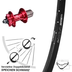 KX-M 5x135 Mm Schnellspanner Nabe Rot Ryde Edge M30 OS Hinterrad 29 Zoll 6-loch