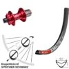 Dt-swiss 27,5 Zoll Hinterrad DT Swiss XM 421 Mit KX-M Nabe Rot Eloxiert 12x142 Mm Steckachse