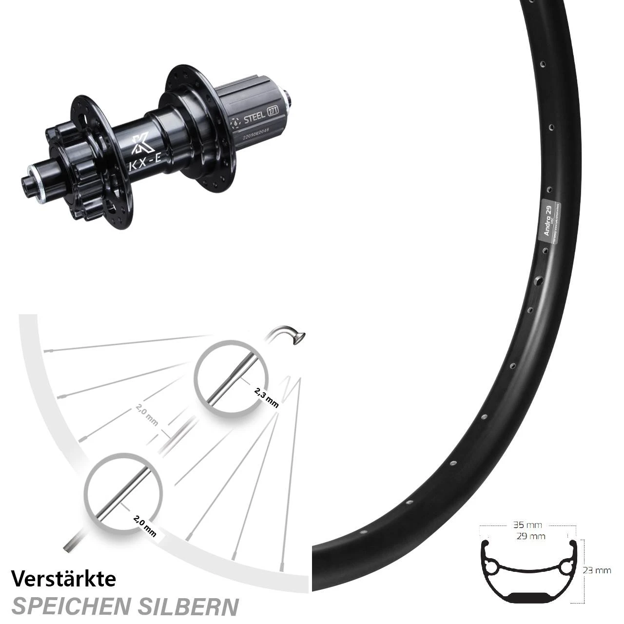 27,5 Zoll Hinterrad KX-E Nabe 5x135 Mm 6-Loch 11-fach Ryde Andra 29 1 27,5 Zoll Hinterrad KX-E Nabe 5x135 Mm 6-Loch 11-fach Ryde Andra 29