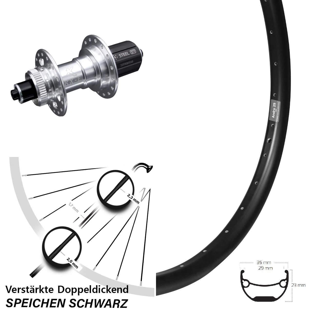27,5 Zoll Ryde Andra 29 Verstärkt KX-E Nabe Silbern-eloxiert 5x135 Mm 1 27,5 Zoll Ryde Andra 29 Verstärkt KX-E Nabe Silbern-eloxiert 5x135 Mm