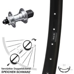 27,5+ Zolll Hinterrad Verstärkt Ryde Rival 35 Disc KX-E Silbern 5x135 Mm Centerlock