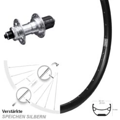 Ryde Andra 29 Hinteres Rad 27,5 Zoll Verstärkte KX-E Silbern Schnellspanner