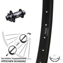 Vorderrad MTB DH 27,5 Zoll Ryde Rival 35 Disc Nabe 20x110 Mm KX-M Schwarz 6-loch