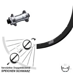 Ryde Rival 23 Vorderrad 27,5 Zoll Mit KX-E Steckachse 15x100 Nabe Silbern-eloxiert