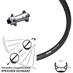 Vorderrad 27,5 Zoll KX-E Nabe Silbern-eloxiert 15x100 Mm Ryde Andra 321