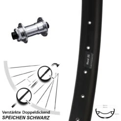 Vorderrad Verstärkt Ryde Rival 35 Disc KX-E Silbern-eloxiert 15x100 Mm 27,5 Zoll
