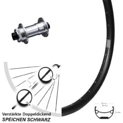 29 Zoll Vorderrad KX-E Nabe Silbern-eloxiert Centerlock 15x100 Mm Ryde Andra 29-622 ETRTO