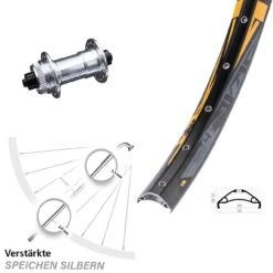 KX-E Nabe Centerlock 5x100 Mm Silbern Eloxiert Rodi TRYP 35 Vorderrad 27,5 Zoll