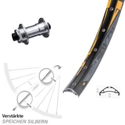 KX-E Nabe Centerlock 15x100 Mm Silbern Eloxiert Rodi TRYP 35 Vorderrad 27,5 Zoll