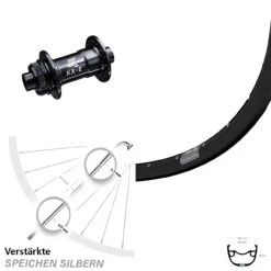 27,5 Zoll Vorderrad Ryde Rival 23 Mit KX-E Nabe Centerlock 15x100 Mm Schwarz