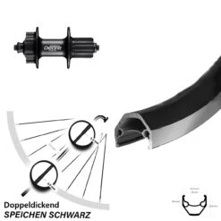 Shimano Deore FH M525A Ryde ZAC 2000 Hinterrad 28 Zoll 6-Loch Mit Bremsflanke