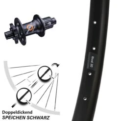 27,5 Zoll Hinterrad Ryde Rival 30 Disc Mit DT Swiss 350 Nabe Microspline