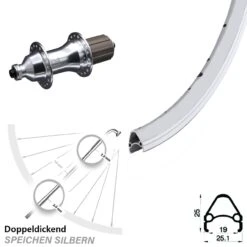 28 Zoll Hinterrad Novatec F 162 SB Mit Rodi Airline1 Silbern