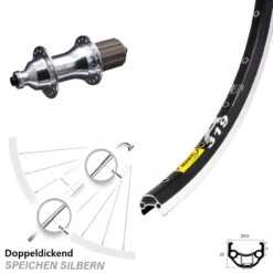 28 Zoll Hinterrad Novatec F162SB Silbern Mavic A 319