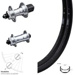 26 Zoll Laufradsatz Ryde Andra 40 Disc Centerlock KX-E Silbern 5x135 Mm Shimano
