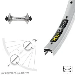 26 Zoll Vorderrad Shimano DX Silbern Exal XL 25