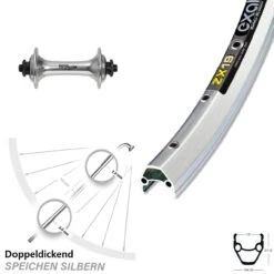 26 Zoll Vorderrad Shimano Deore DX Silbern Exal ZX19