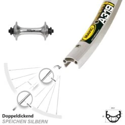 Shimano Deore DX Mavic A 319 Silbern Vorderrad 28 Zoll