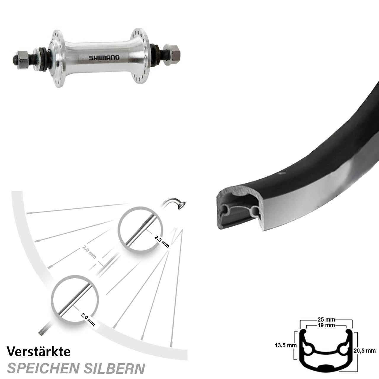 Ryde Andra 30 Vorderrad 26 Zoll Shimano Tourney TX HB-TX500 1 Ryde Andra 30 Vorderrad 26 Zoll Shimano Tourney TX HB-TX500
