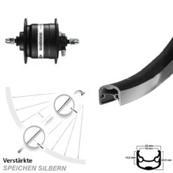 28 Zoll Vorderrad Shimano DH-3N31 Nabendynamo Ryde Andra 30