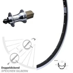 28 Zoll Hinterrad 5x130 Mm Novatec F162 Silbern Ryde ZAC 421