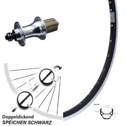 Ryde ZAC 421 Hinterrad 28 Zoll Felgenbremse Novatec F162 Silbern 11-fach