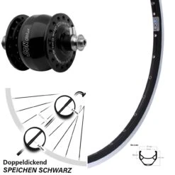Nabendynamo Vorderrad SON Delux Ryde ZAC 421 26 Zoll