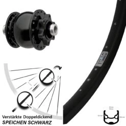 Vorderrad 28-29 Zoll Ryde Andra 30 Disc 6-loch SON 28 Nabendynamo Steckachse 12x100 Mm