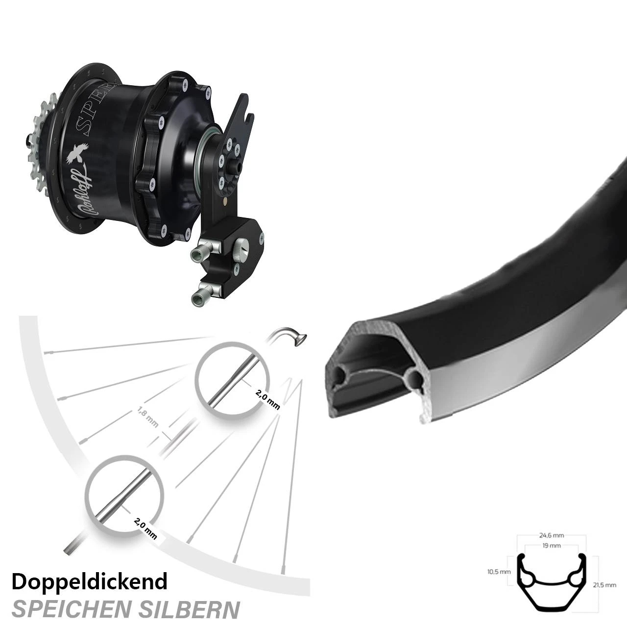 Hinterrad 26 Zoll Rohloff CC EX OEM2 Speedhub Mit Ryde ZAC 2000 1 Hinterrad 26 Zoll Rohloff CC EX OEM2 Speedhub Mit Ryde ZAC 2000