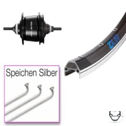 Hinterrad 28 Zoll Exal ZX 19 Schwarz Shimano Alfine 8-Gang Nabenschaltung