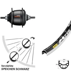Hinterrad 28 Zoll Mavic A 719 Shimano Nexus 8-Gang Freilauf Schwarz