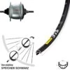 Hinterrad 28 Zoll Mavic Schwarz Shimano 8-Gang Nabe