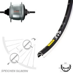 Hinterrad 28 Zoll Mavic Schwarz Shimano 8-Gang Nabenschaltung