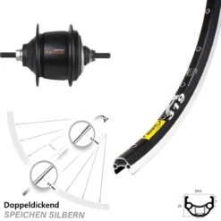 Hinterrad 28 Zoll Mavic Shimano 8-Gang Premium Schwarz