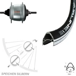 Hinterrad Nabenschaltung 28 Zoll Rodi Airline Schwarz Shimano Nexus 8 Gang