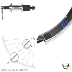 Hinterrad 28 Zoll Schwarz Shimano