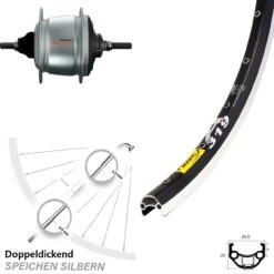Mavic A 319 Hinterrad 28 Zoll Schwarz Shimano 8-Gang Nabenschaltung