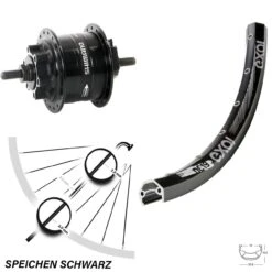 Nabendynamo Vorderrad 28 Zoll Exal DC 19 Disc Shimano 6 Loch