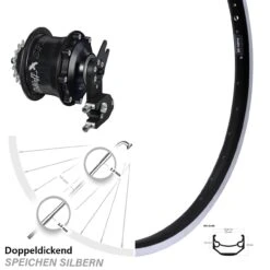 Ryde Andra 40 28 Zoll Rohloff CC EX OEM2 Speedhub Hinterrad Schwarz